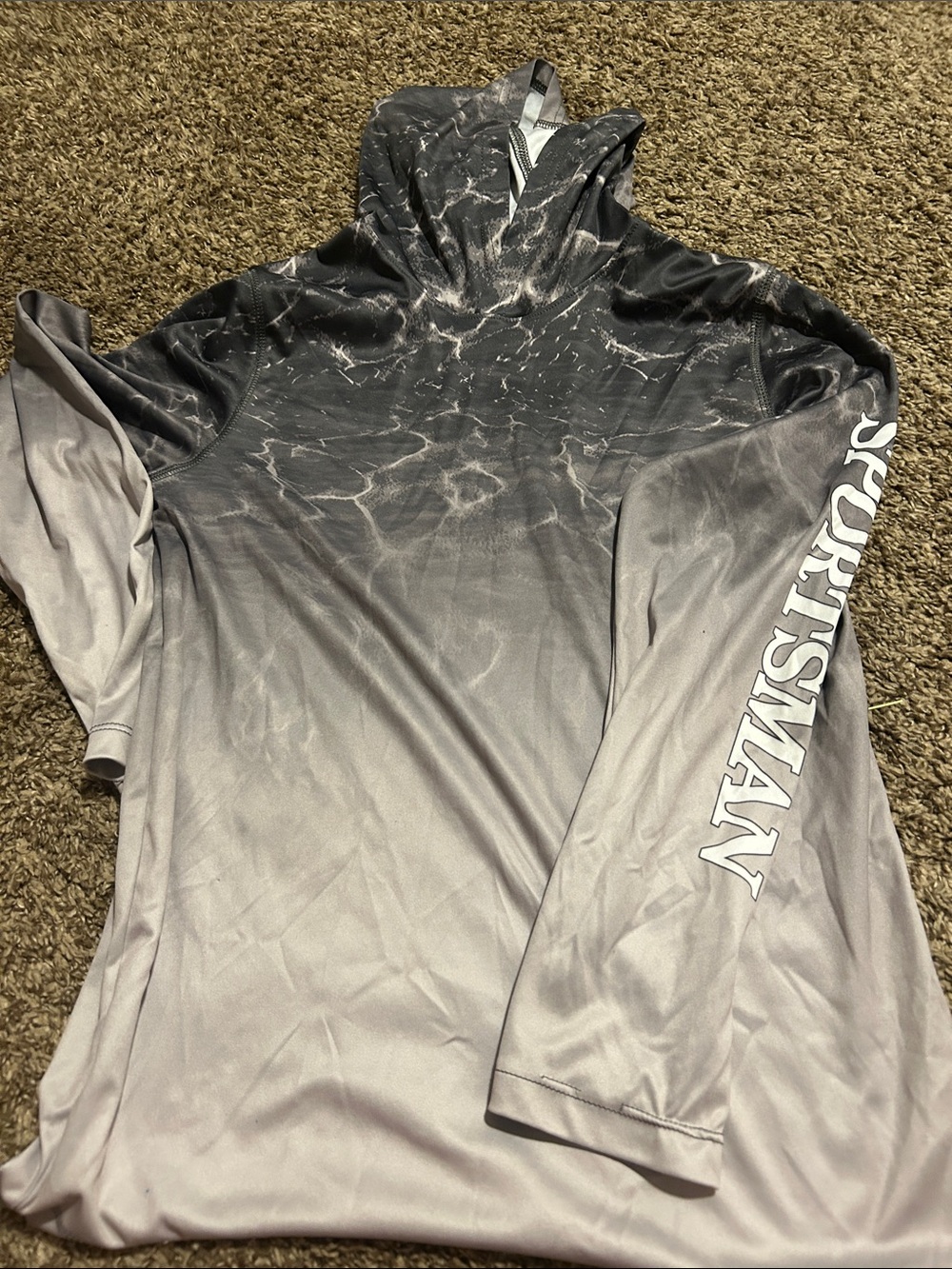 Bass Pro Shops Gray Ombre Hooded Pullover with Sleeve Logo